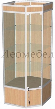 ВА-533-Д Витрина угловая с накопителем из профиля цвет Дуб сонома